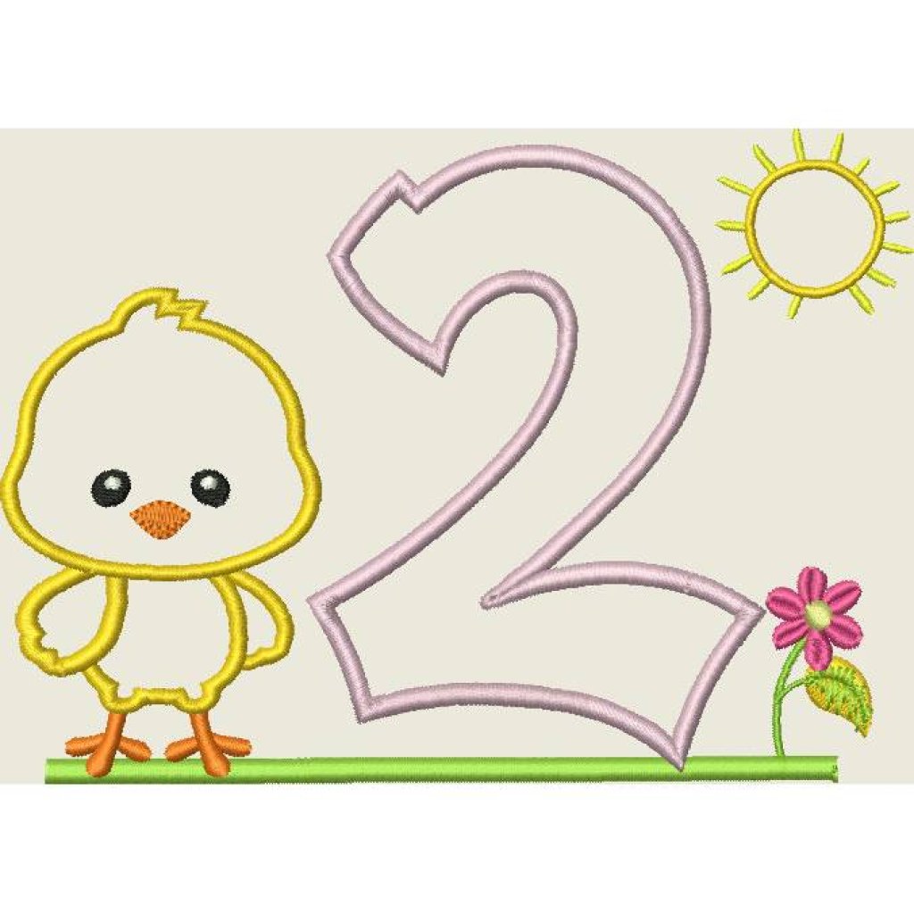 Stickdatei Ostern 2 Geburtstagszahl Zahl Maschinenstickerei 13x18cm 5x7" Bild 1