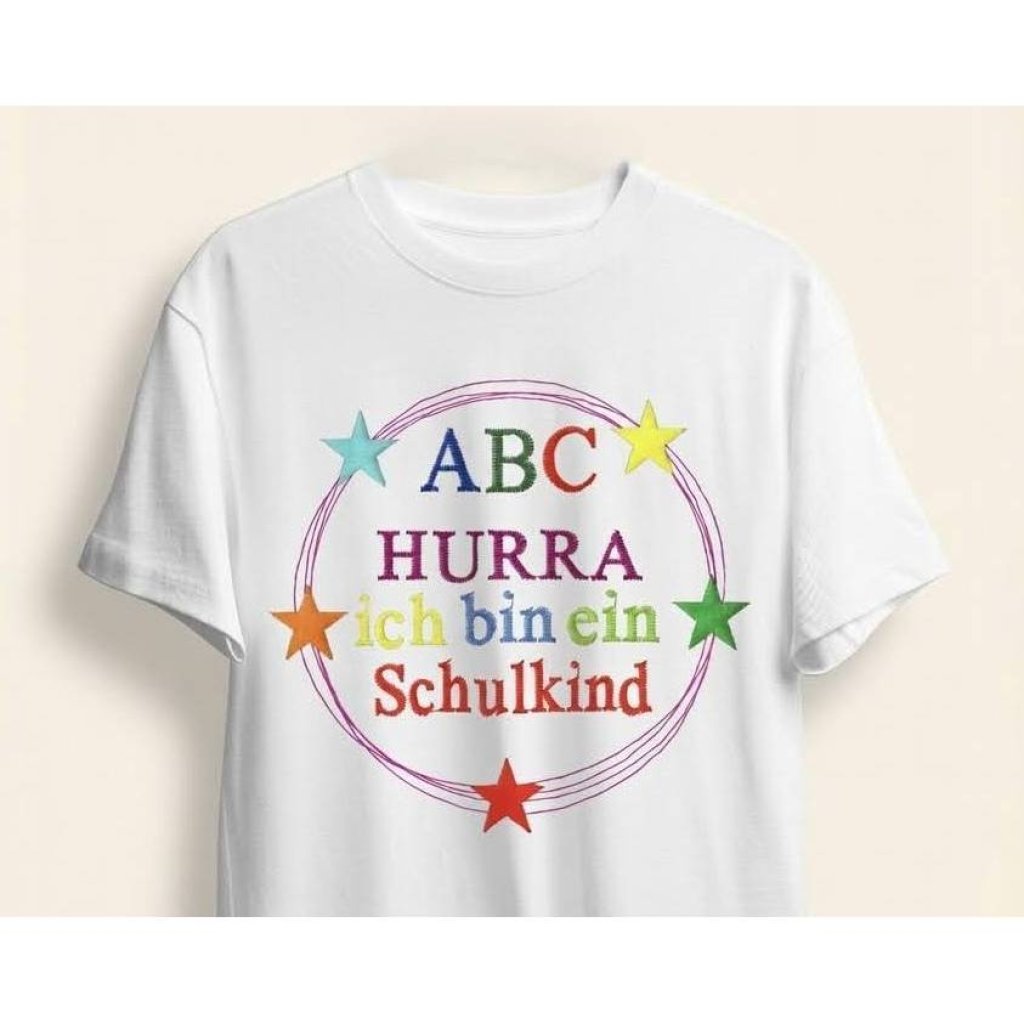 Stickdatei Einschulung / Schule / Hurra ich bin ein Schulkind 549 Maschinenstickerei Bild 1
