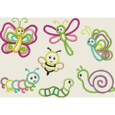 Stickdatei  Wiesenfreunde 1  13x18 *Applikation Maschinenstickerei Set 195