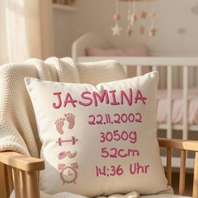 Stickdatei Geburt / Taufe / Kissen / U-Heft / Baby Füsse 453 Maschinenstickerei