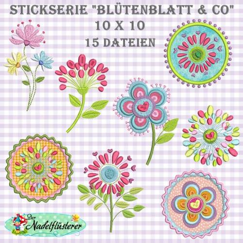 Digitale Stickserie BlüteBLATT & Co 10x10 cm (4x4") Stickrahmen
