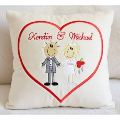 Stickdatei  Hochzeit Familie Strichmännchen Maschinenstickerei Set 257