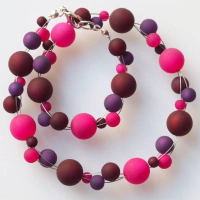 Polariskette pink lila beere 