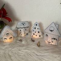 Stickdatei Winterdorf Weihnachten Lichthaus 3 In the Hoop – Haus Set 768 für Stickmaschine 13x18