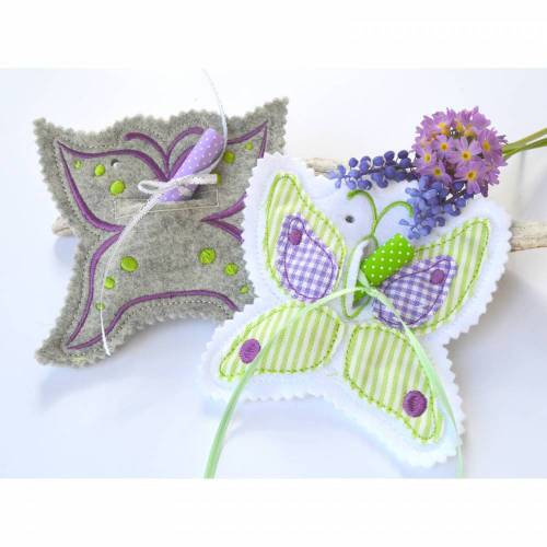 ITH Stickdatei Geschenkanhänger Schmetterling für Glückwünsche 10x10cm