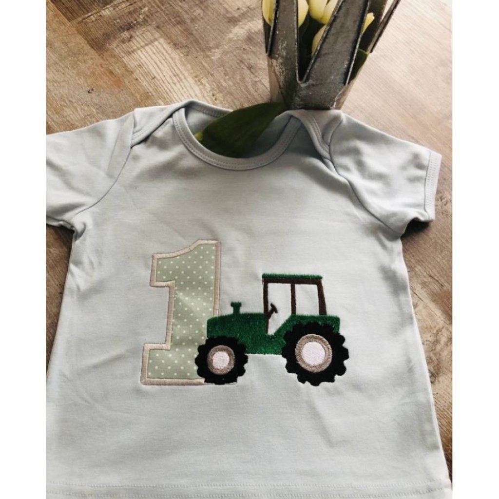 Stickdatei Zahl  Geburtstag Applikation Traktor Farm Maschinenstickerei Set 439 Bild 3