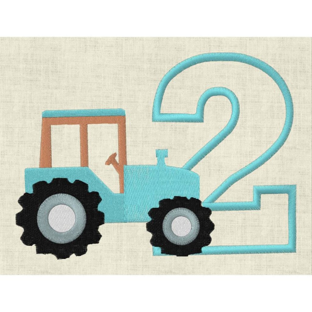 Stickdatei Zahl  Geburtstag Applikation Traktor Farm Maschinenstickerei Set 439 Bild 4