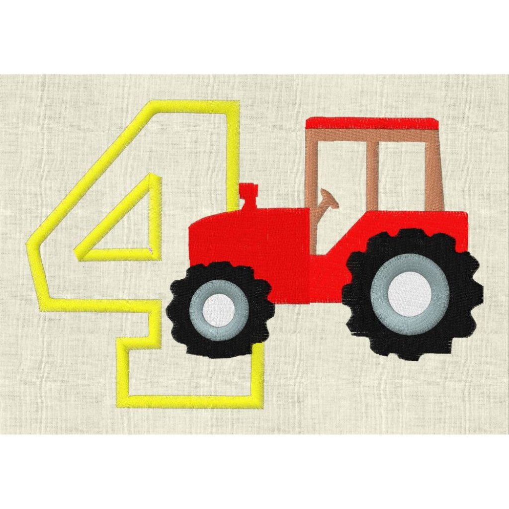 Stickdatei Zahl  Geburtstag Applikation Traktor Farm Maschinenstickerei Set 439 Bild 6