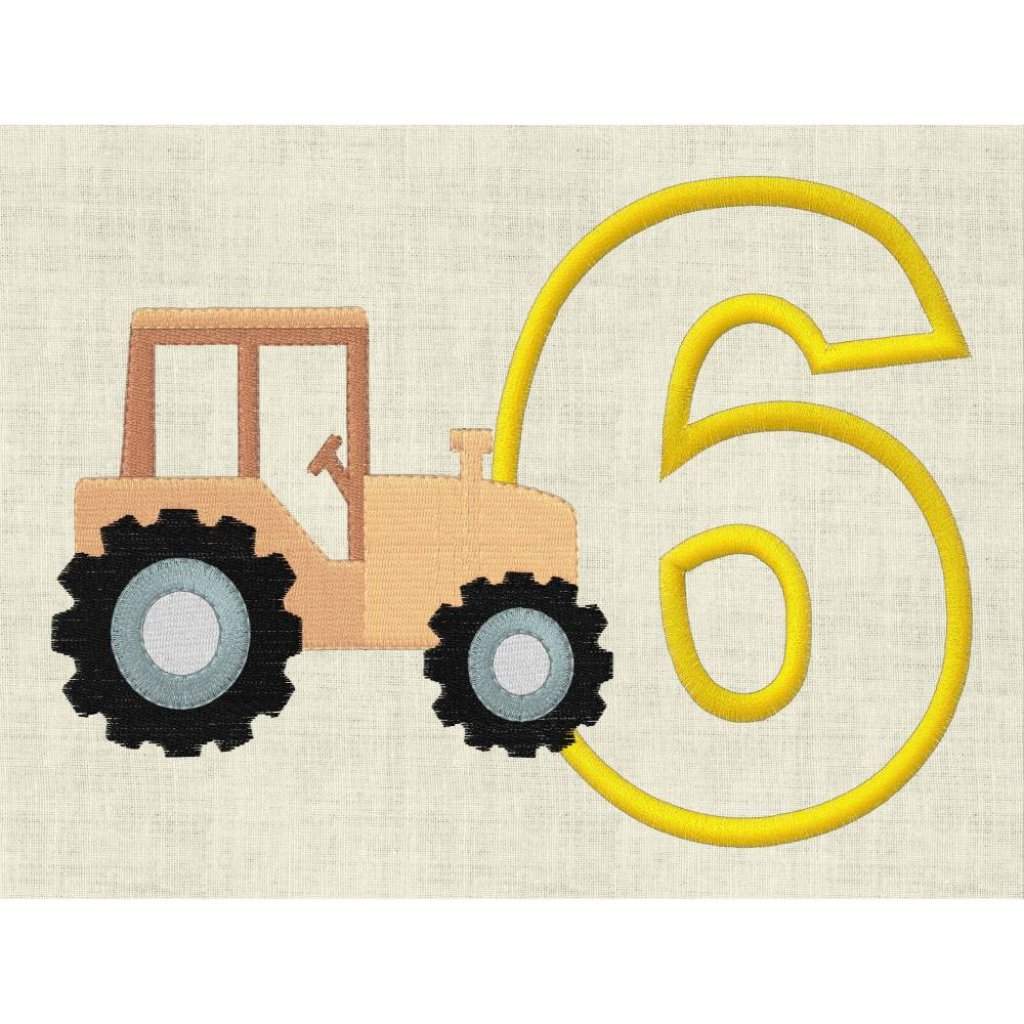 Stickdatei Zahl  Geburtstag Applikation Traktor Farm Maschinenstickerei Set 439 Bild 8