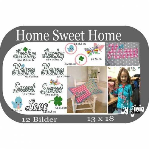 Stickdatei Home sweet Home13 x18