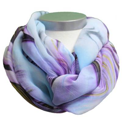 Loopschal Chiffon Sommerloop Damen Hellblau Violett – Leichter Schlauchschal la miscela