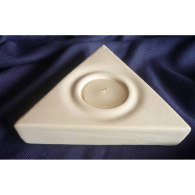 Schrühware,Teelichthalter,Windlicht,zum beleuchten Kindergeburtstag,Deco,Weihnachten,Keramik zum selbstbemalen,dreieckig
