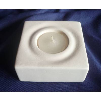 Schrühware,Teelichthalter,Windlicht,zum beleuchten Kindergeburtstag,Deco,Weihnachten,Keramik zum selbstbemalen,eckig