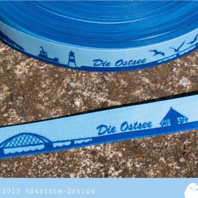 Ostsee Skyline Webband blau/hellblau