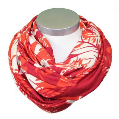 Jersey Schal Damen Loopschal Viskosejersey Blätter gemustert