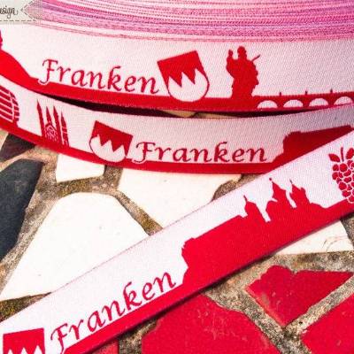 Franken Skyline Webband rot/ weiß