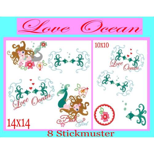 Stickdatei Love Ocean  14x14