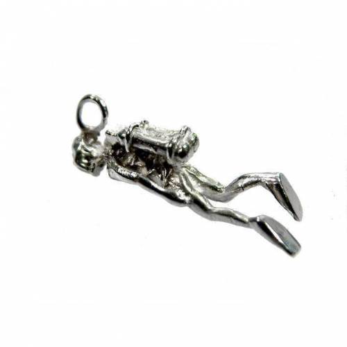 Taucher Anhänger Silber 925 Wassersport Tauchen Sport Silberschmuck