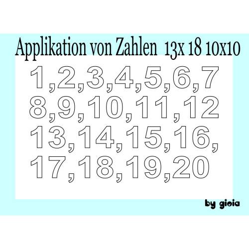 Applikation Zahlwn 1-20 stickdatei
