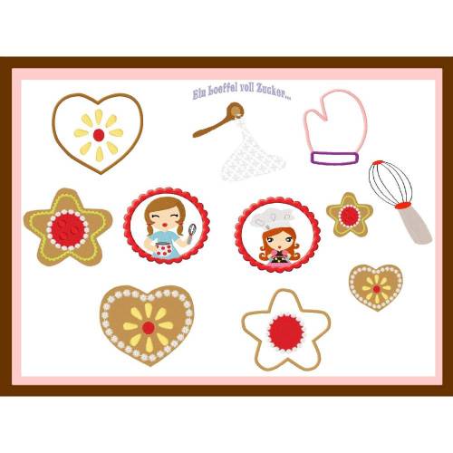 Stickdatei Love & Cookie 10x10