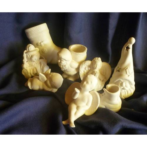 Schrühware,Bastelset,Weihnachtsdeco,Keramik zum selbstbemalen