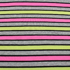Jersey Stoffe gemustert Streifen Jerseystoffe Kinderstoff neon