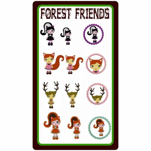 Stickdatei Forest Friends14x14