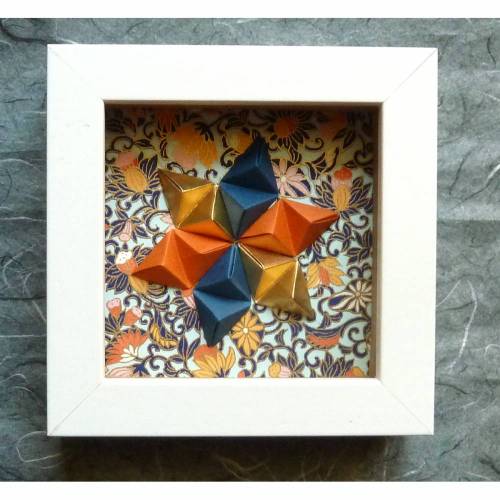 Stern auf romatischen Blütenranken // Minibild 10 x 10 cm zum Aufstellen oder Hängen