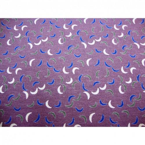 Viscose Jersey bunte beige grüne blaue Halbmond auf bordeaux ÖKOTEX  0,50m
