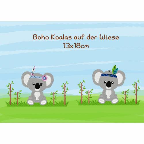 Digitales Stickmuster ,Stickdatei Koala,Koalas 13x18cm 