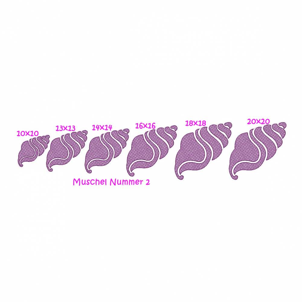 Stickdatei *embossed* Muschel Nummer 2 10x10 bis 20x20 Bild 3