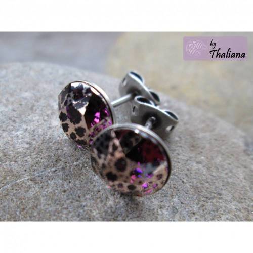 AMETHYST Rose Patina megafunkelige Glitzer-Ohrstecker