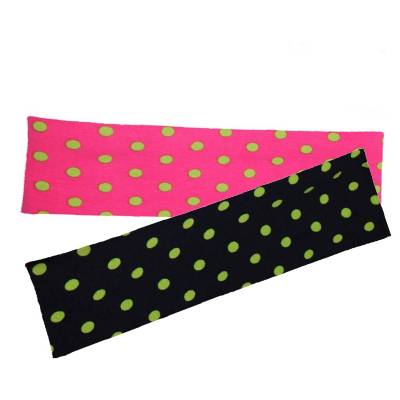Haarband Mädchen Dots – 2er Set Stirnband Baumwolljersey Punkte Grün von la miscela