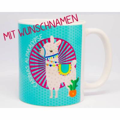 Alpaka Tasse "Alpakalypse" Lama Tasse Geschenk für Lama Fans personalisiert mit Namen