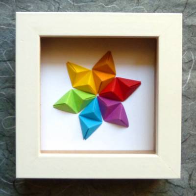 Stern in Regenbogenfarben // Minibild 10 x 10 cm zum Aufstellen oder Hängen