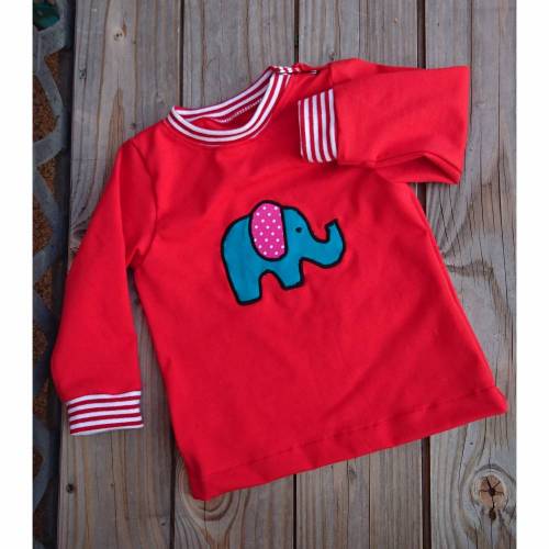 Kinder Langarmshirt ,,Elefant" in den Gr. 74/80 bis 110/116 aus Jersey