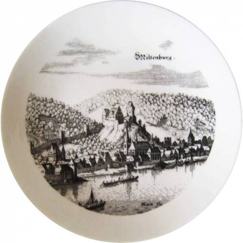 Vintage Wandteller Miltenburg Bareuther Porzellan, Sammelteller 17 cm, Sparkasse Herausgeber