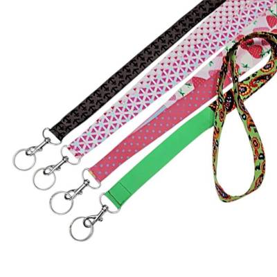 Schlüsselband lang aus Baumwolle mit Karabiner und Schlüsselring – 120cm Umhängeband