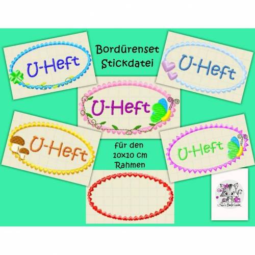 Bordürenset für den 10x10 cm Rahmen, Stickdatei