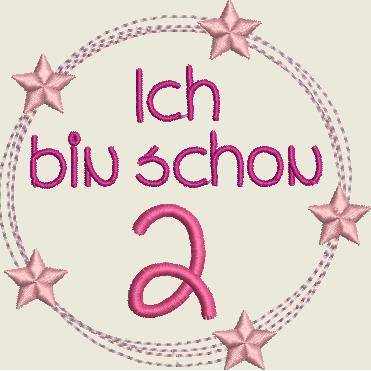 Stickdatei Zahl, Zahlen Ich bin schon.... , 10x10 Maschinenstickerei, Geburtstag, Bild 3