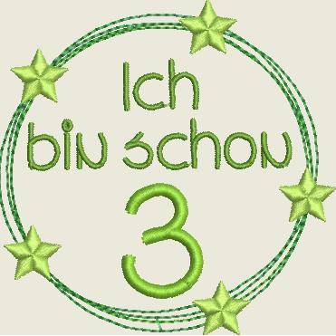 Stickdatei Zahl, Zahlen Ich bin schon.... , 10x10 Maschinenstickerei, Geburtstag, Bild 4