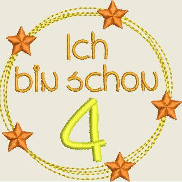 Stickdatei Zahl, Zahlen Ich bin schon.... , 10x10 Maschinenstickerei, Geburtstag, Bild 5