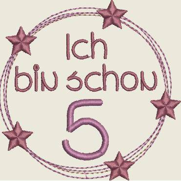 Stickdatei Zahl, Zahlen Ich bin schon.... , 10x10 Maschinenstickerei, Geburtstag, Bild 6