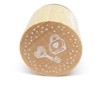 Stempel Schloss und Schlüssel Holzstempel Hochzeitsstempel