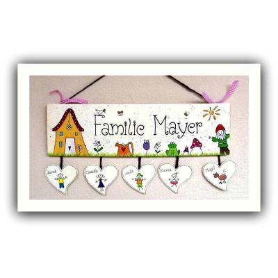 besonderes Hochzeitsgeschenk für das Brautpaar, Türschild Familie personalisiert mit Namen, Geschenk zur Hochzeit