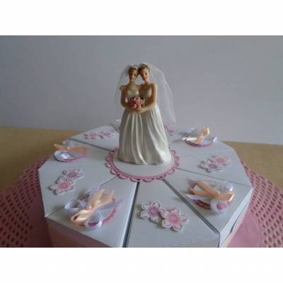 Hochzeitstorte Geldgeschenk zur Frauenhochzeit Frauen Lesben Schachteltorte Lesbisch Papiertorte Torte Hochzeitsgeschenk