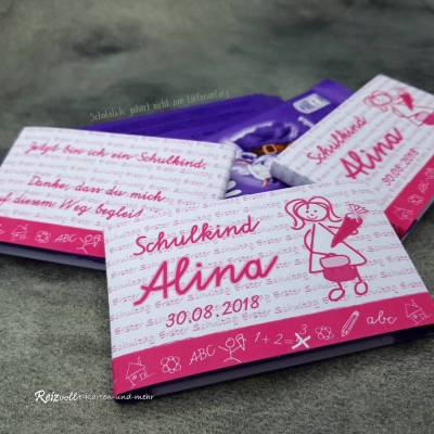 Schokobanderole Danke Einschulung Schulanfang Gastgeschenk Mädchen
