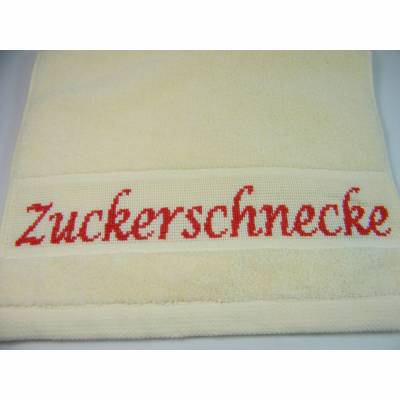 Gästehandtuch "Zuckerschnecke" handgestickt