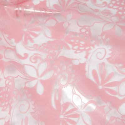 Folie "Wachstuch" Raincoat Blumen transparent/rosa Hilco