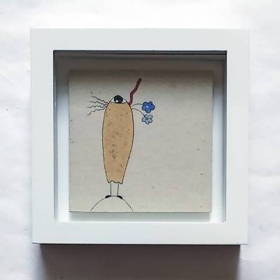 Minibild beiges Einaugenmonster im Objektrahmen